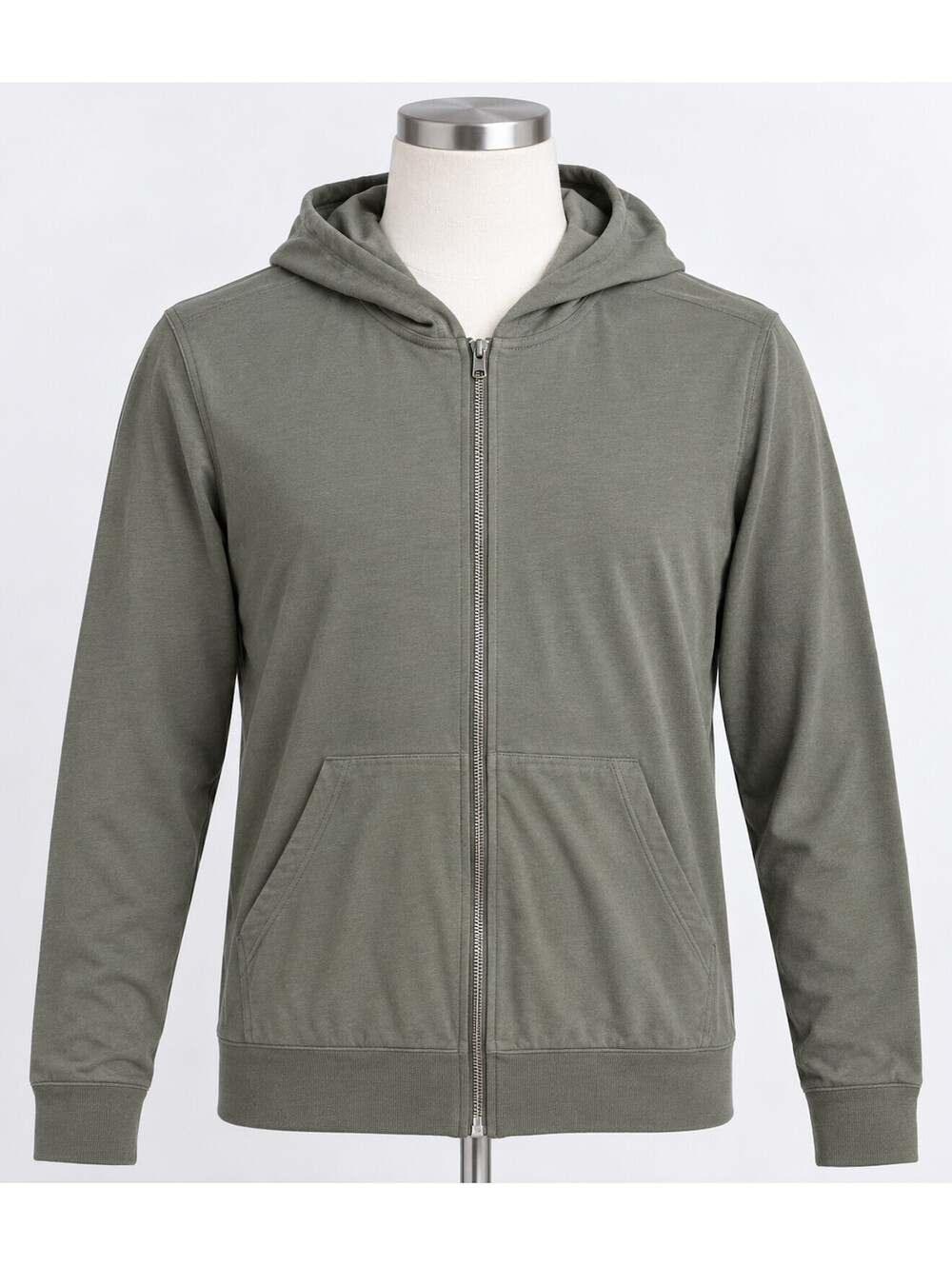 ASOS Men's XXL Olive Green Full Zip Hoodie Lightweight